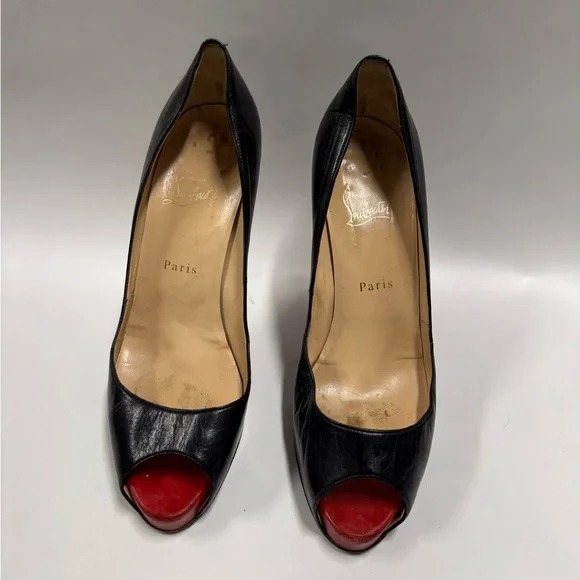 Christian Louboutin Black and Red Stiletto Heels - Picture 1 of 4